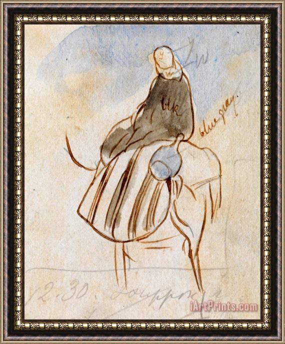 Edward Lear Egpytian Man on Camel Framed Painting