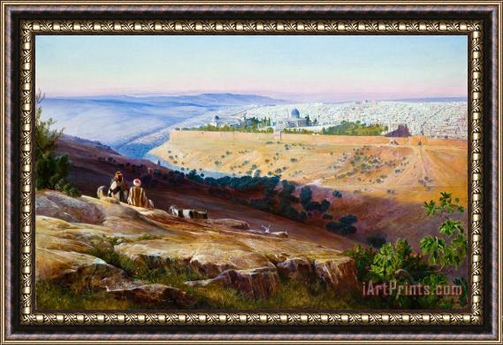 Edward Lear Jerusalem From The Mount of Olives Framed Painting