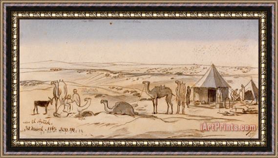 Edward Lear Near El Areesh, 3 30 Pm, 30 March 1867 (27) Framed Painting