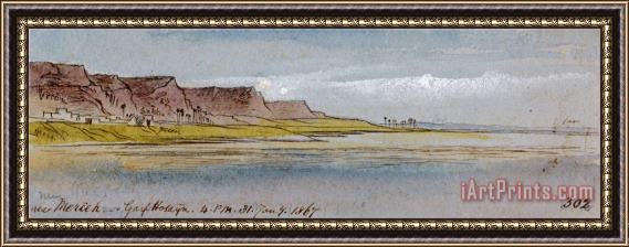 Edward Lear Near Mereeh Or Garf Hossayn, 4 00 Pm, 31 January 1867 (302) Framed Painting
