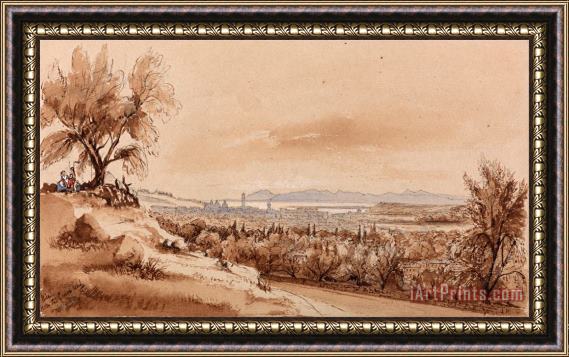 Edward Lear Nice From The Genoa Road Framed Painting