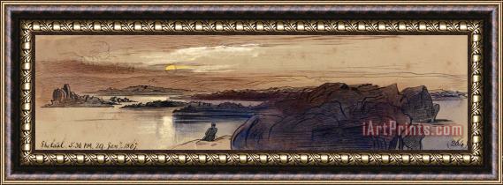 Edward Lear Shelaal, 5 30 Am, 29 January 1867 (264) Framed Painting