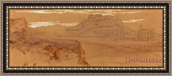 Edward Lear Sketches of Athens Framed Painting