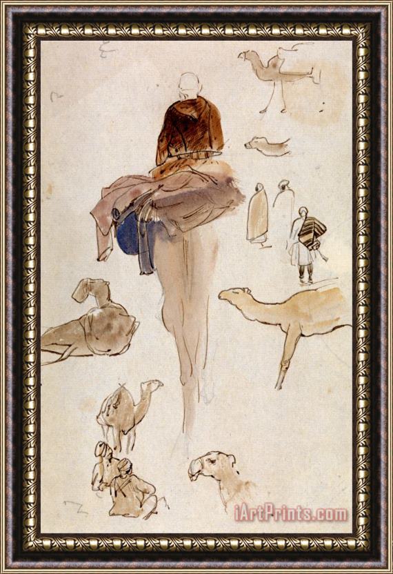 Edward Lear Studies of Camels Framed Painting
