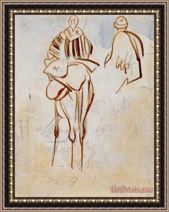 Edward Lear Study of an Egyptian Man on a Camel Framed Painting