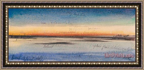 Edward Lear Sunset Along The Nile 2 Framed Painting