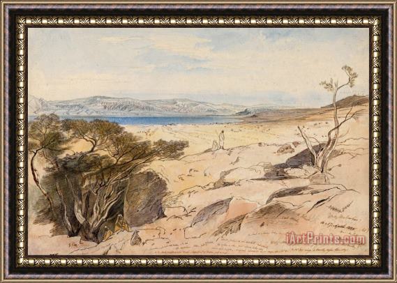 Edward Lear The Dead Sea, 16 And 17 April 1858 Framed Painting