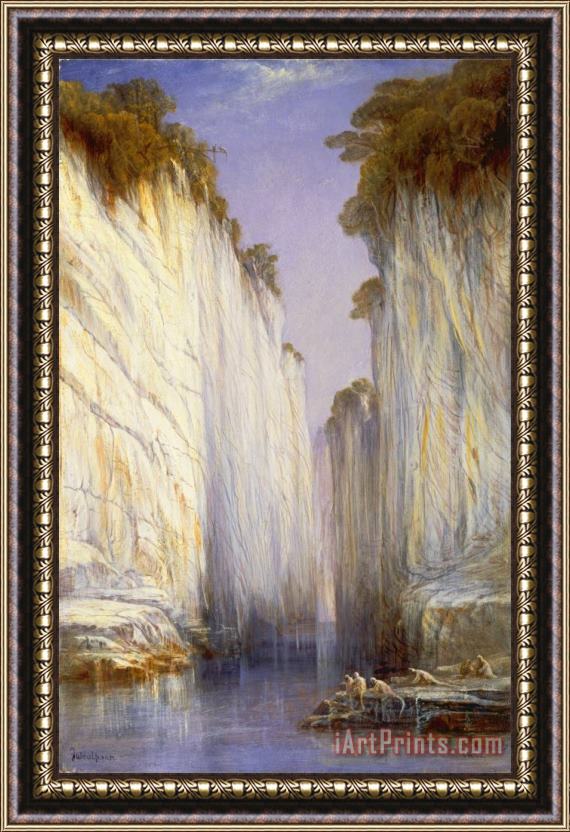 Edward Lear The Marble Rocks Framed Painting