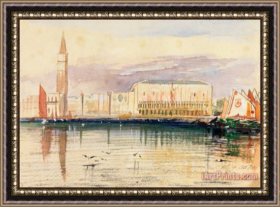 Edward Lear Venice, The Doge's Palace Framed Painting