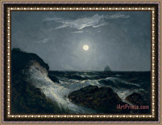 Edward Mitchell Bannister Moonlight Marine Framed Painting