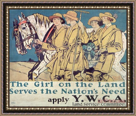 Edward Penfield World War I YWCA poster Framed Painting