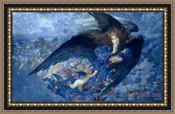 Edward Robert Hughes Night with Her Train of Stars Framed Painting