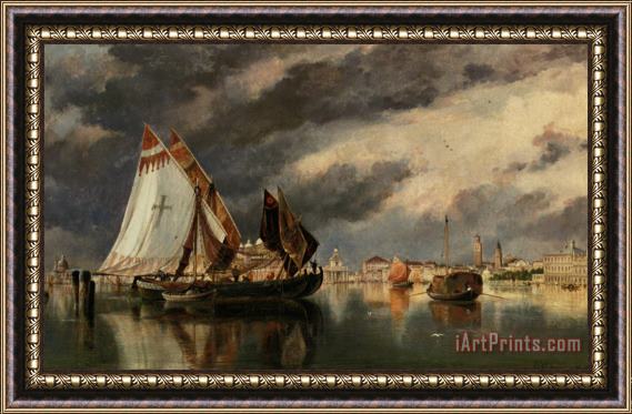 Edward William Cooke In The Lagoon Framed Painting