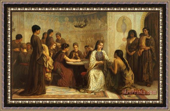 Edwin Long A Dorcas Meeting in The 6th Century Framed Painting