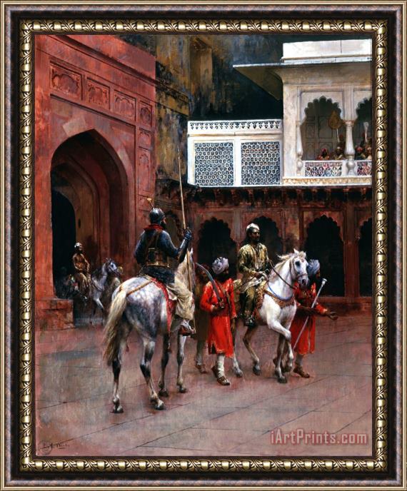 Edwin Lord Weeks Indian Prince, Palace of Agra Framed Print