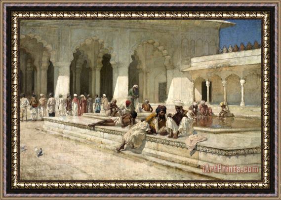 Edwin Lord Weeks The Hour of Prayer at Moti Mushid (the Pearl Mosque), Agra Framed Print
