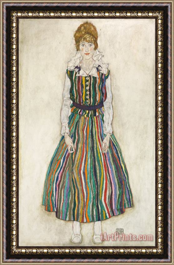 Egon Schiele Portrait of Edith (the Artist's Wife) Framed Painting