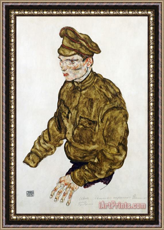 Egon Schiele Russian Prisioner of War Framed Painting