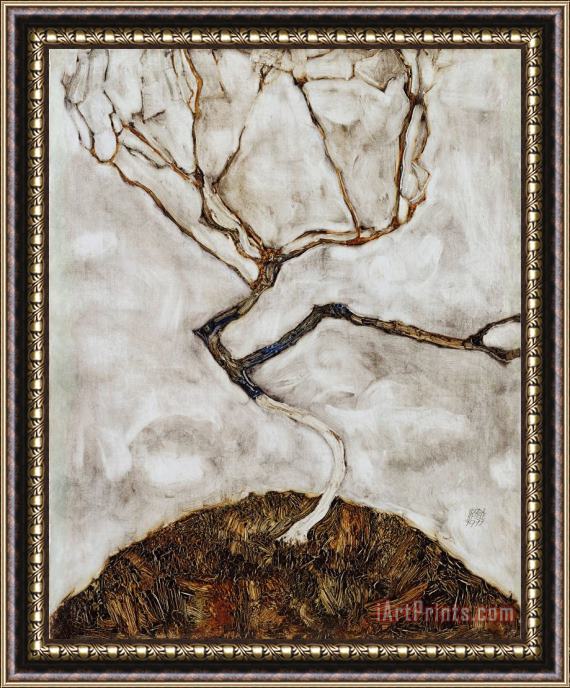 Egon Schiele Small Tree in Late Autumn Framed Painting