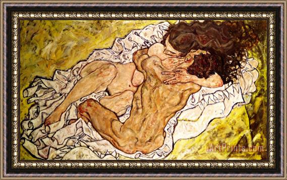 Egon Schiele The Embrace Framed Painting