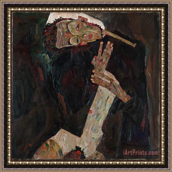 Egon Schiele The Lyricist Framed Painting