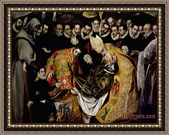 El Greco Domenico Theotocopuli The Burial Of Count Orgaz From A Legend Of 1323 Detail Of A Young Page Framed Painting