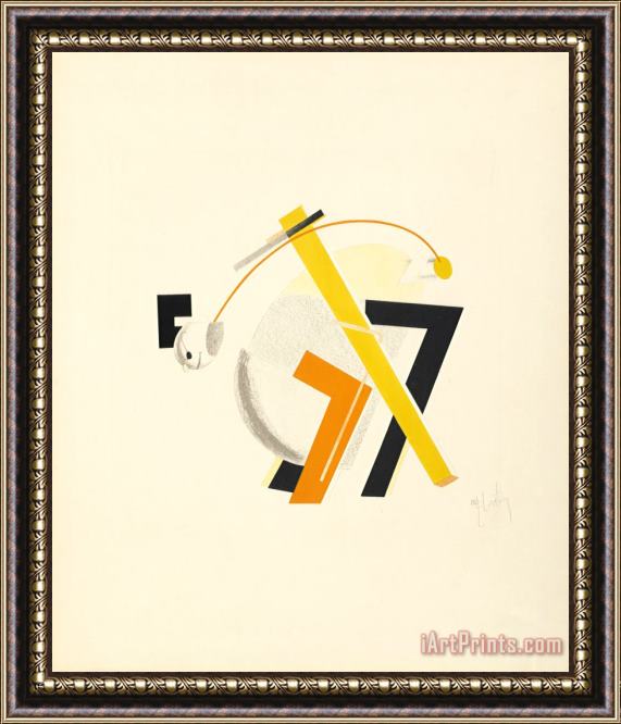El Lissitzky Old Man, His Head Two Paces Behind Framed Painting
