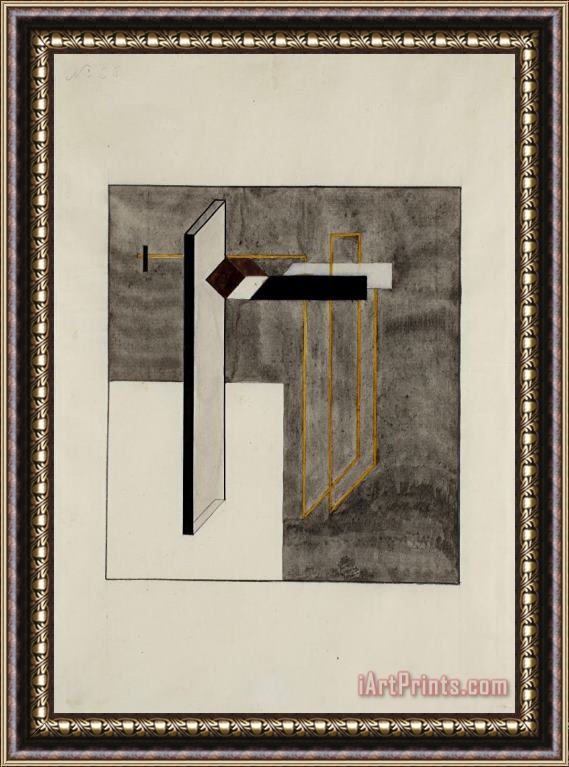 El Lissitzky Study for Proun 4b Framed Painting