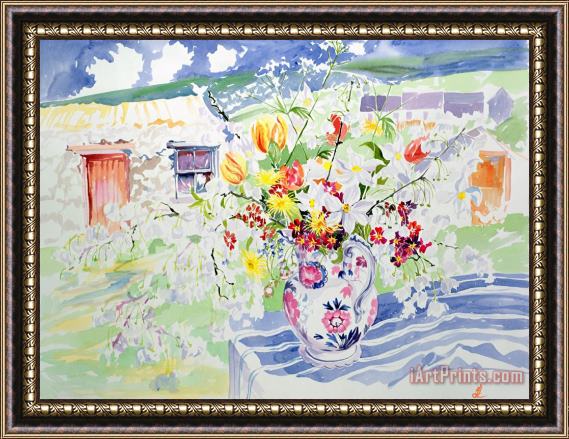 Elizabeth Jane Lloyd Spring Flowers On The Island Framed Painting