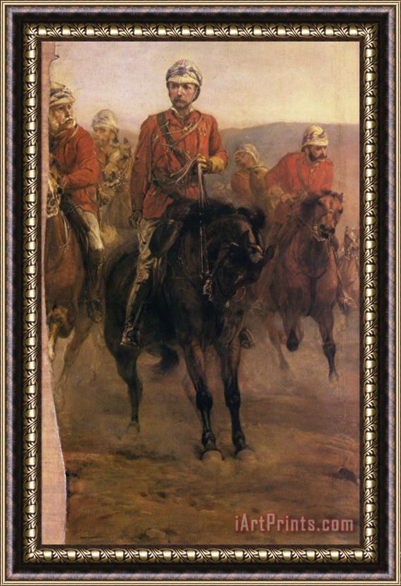 Elizabeth Thompson After The Battle Arrival of Lord Wolseley And Staff at The Bridge of Tel El Kebir Framed Painting