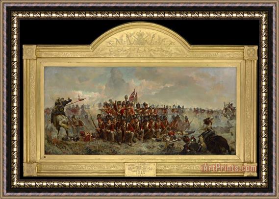 Elizabeth Thompson The 28th Regiment at Quatre Bras Framed Painting