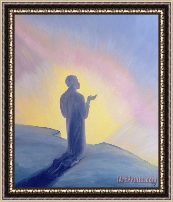 Elizabeth Wang In His life on earth Jesus prayed to His Father with praise and thanks Framed Print