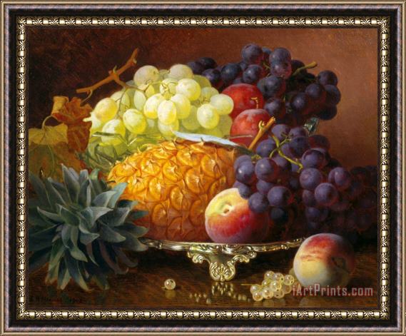 Eloise Harriet Stannard Still Life of Grapes And Pineapples Framed Print
