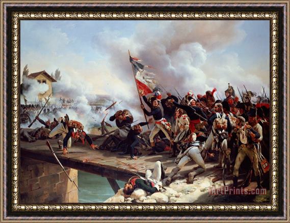 Emile Jean Horace Vernet The Battle of Pont d'Arcole Framed Painting