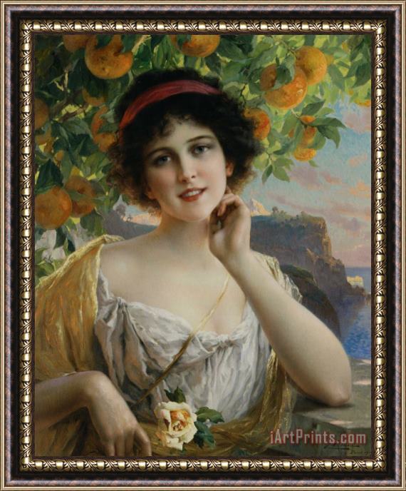 Emile Vernon Beauty Under The Orange Tree Framed Painting