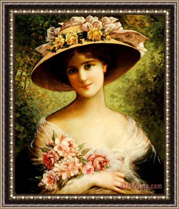 Emile Vernon The Fancy Bonnet Framed Painting