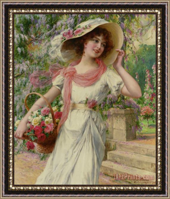 Emile Vernon The Flower Garden Framed Print