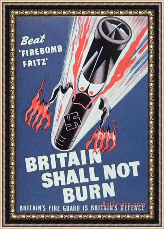 English School Britain Shall not Burn Framed Print
