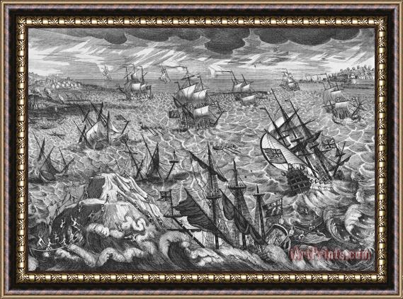 English School England's Great Storm Framed Painting