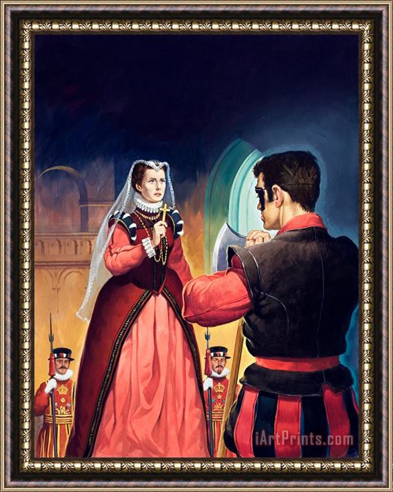 English School Execution of Mary Queen of Scots Framed Painting