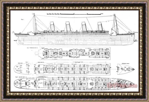 English School Inquiry Into The Loss Of The Titanic Cross Sections Of The Ship Framed Print