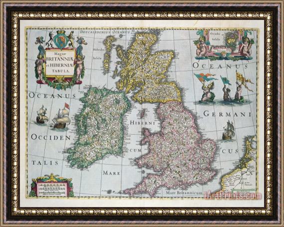 English school Map of Britain Framed Print