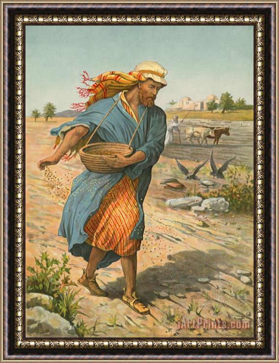 English School The Sower Sowing The Seed Framed Print