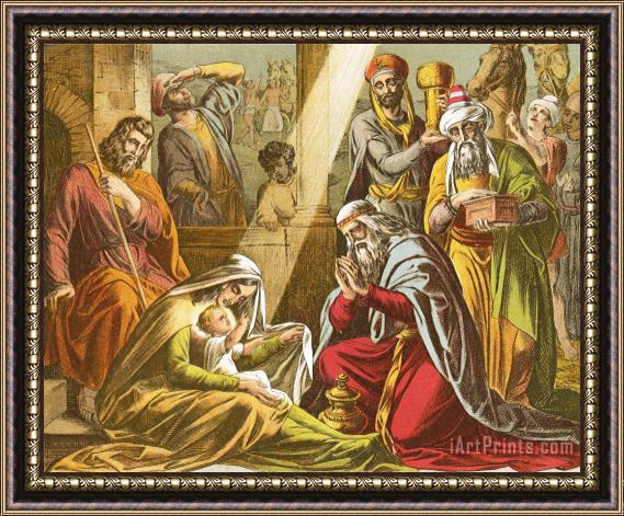 English School The Worship Of The Wise Men Framed Painting