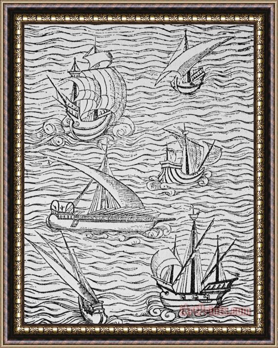English School Vessels Of Early Spanish Navigators From The Narrative And Critical History Of American Framed Painting