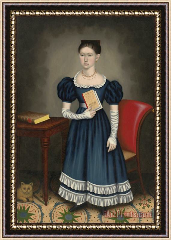 Erastus Salisbury Field Portrait of a Girl Framed Painting