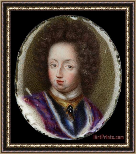 Erik Utterhielm Miniature Portrait of Charles Xi, King of Sweden 1660 1697 Framed Painting