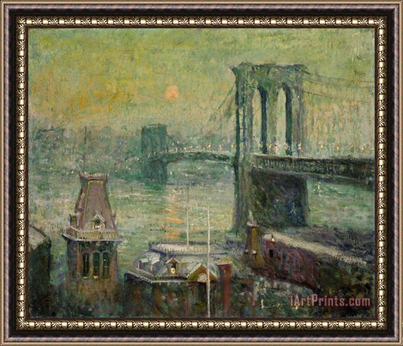 Ernest Lawson Brooklyn Bridge Framed Painting