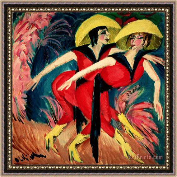 Ernst Ludwig Kirchner Dancers In Red Framed Print