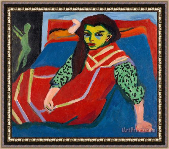 Ernst Ludwig Kirchner Seated Girl (franzi Fehrmann) Framed Print